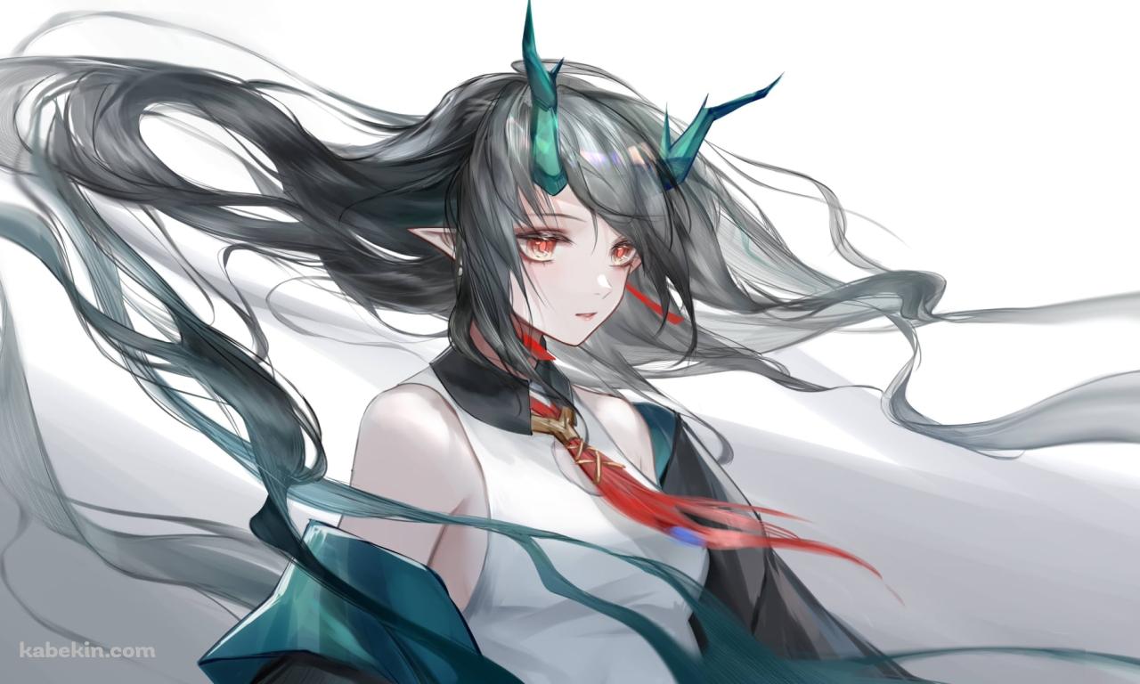 黒髪を風になびかせるシー / アークナイツの壁紙(1280px x 768px) 高画質 PC・デスクトップ用