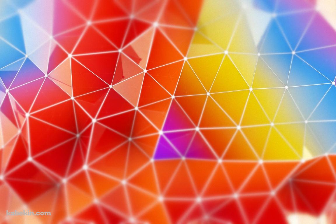 鮮やかな赤・黄・青の隆起するポリゴンの壁紙(1152px x 768px) 高画質 PC・デスクトップ用