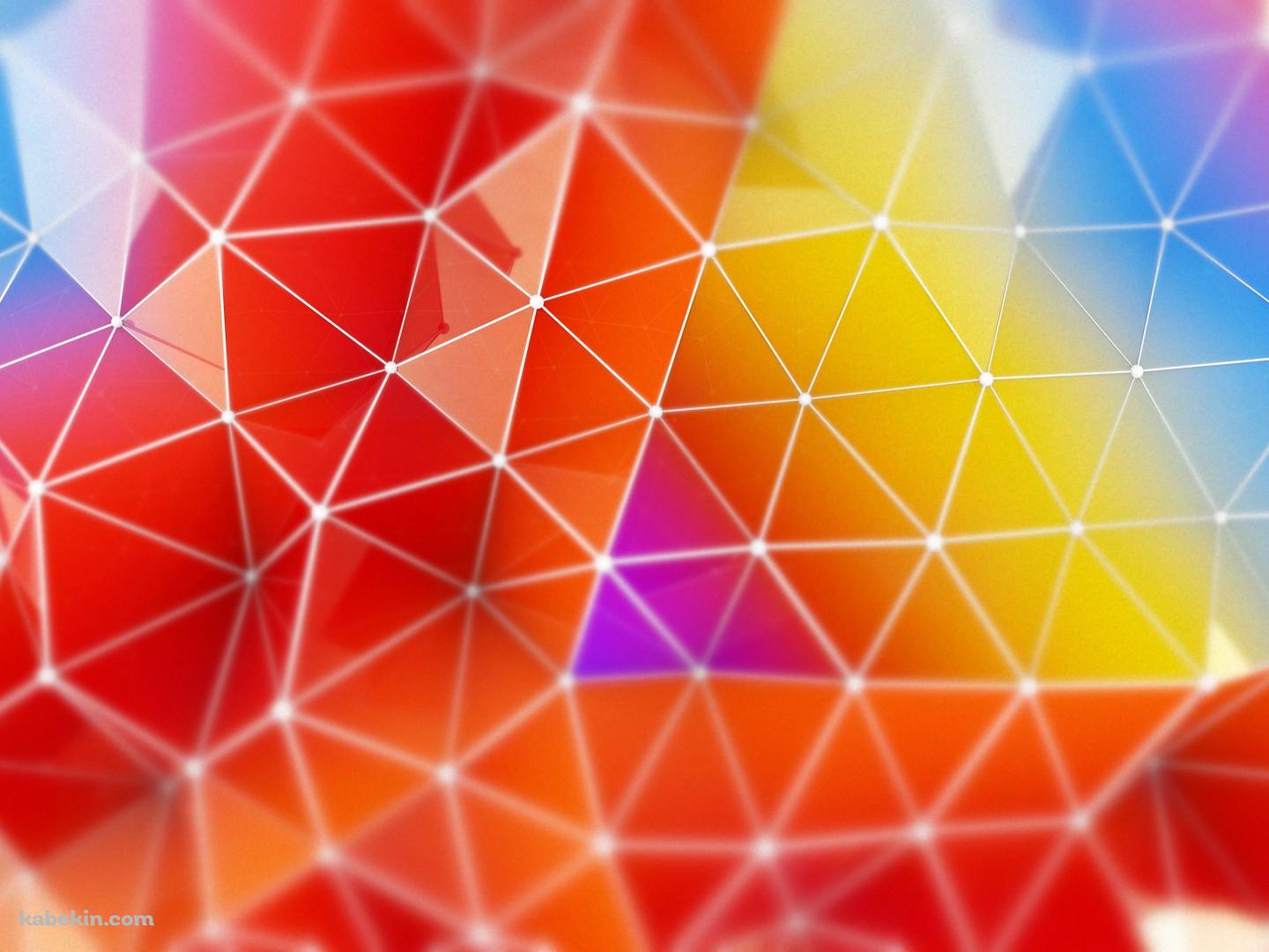 鮮やかな赤・黄・青の隆起するポリゴンの壁紙(1440px x 1080px) 高画質 PC・デスクトップ用