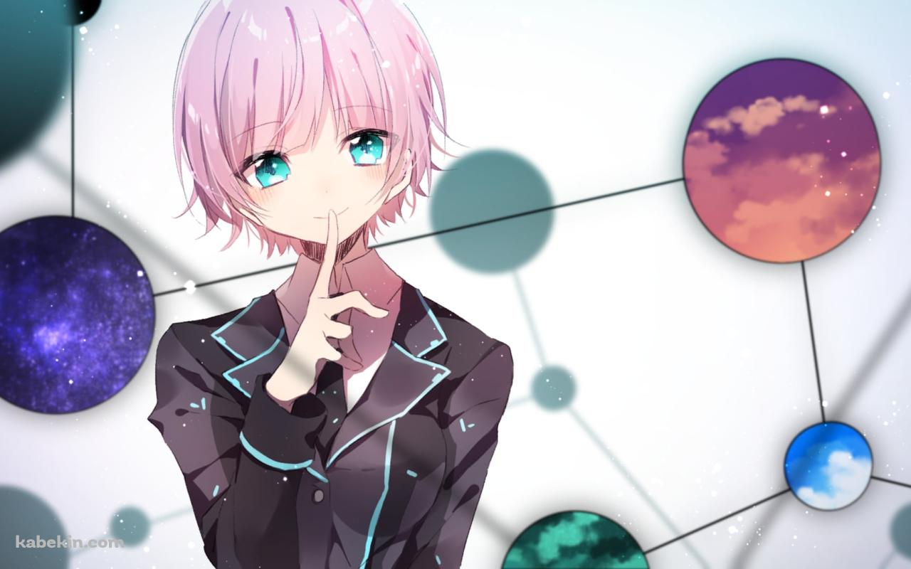 口元に指をあてる夕陽リリ / 惑星 / にじさんじ / バーチャルYouTuber / Vtuberの壁紙(1280px x 800px) 高画質 PC・デスクトップ用