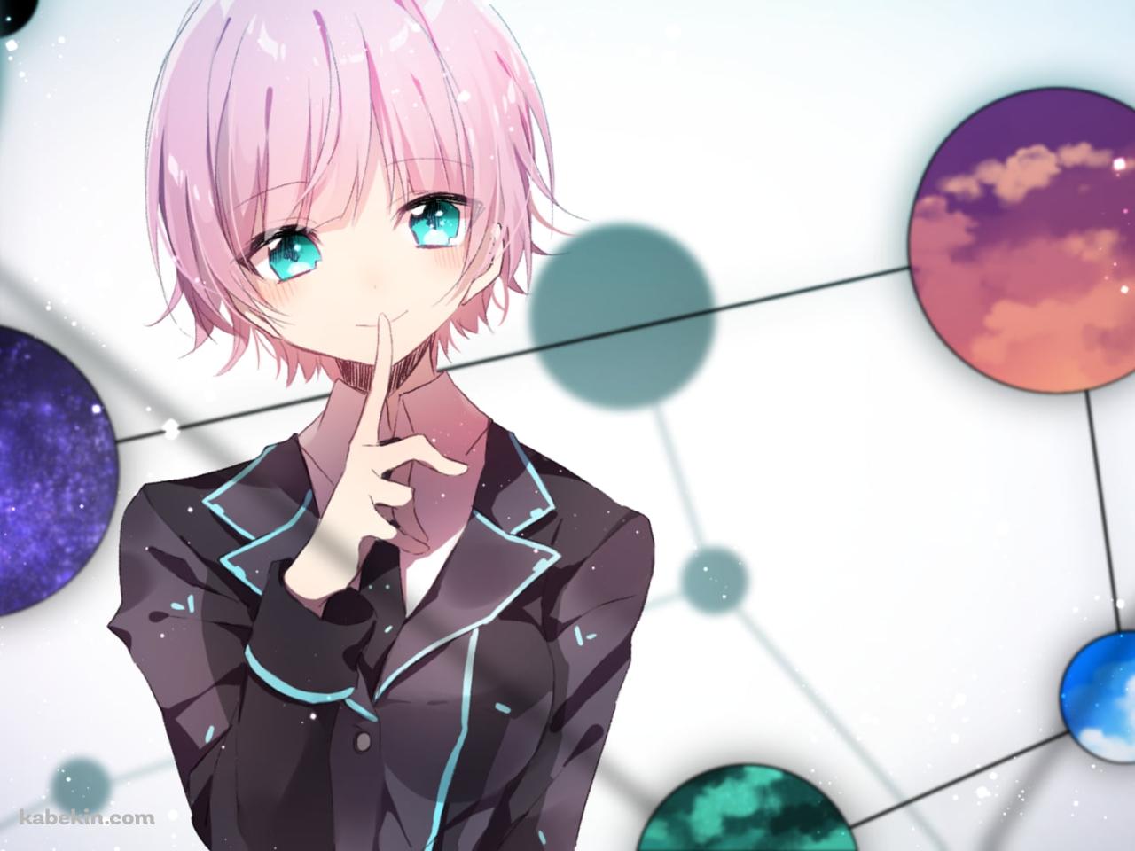 口元に指をあてる夕陽リリ / 惑星 / にじさんじ / バーチャルYouTuber / Vtuberの壁紙(1280px x 960px) 高画質 PC・デスクトップ用