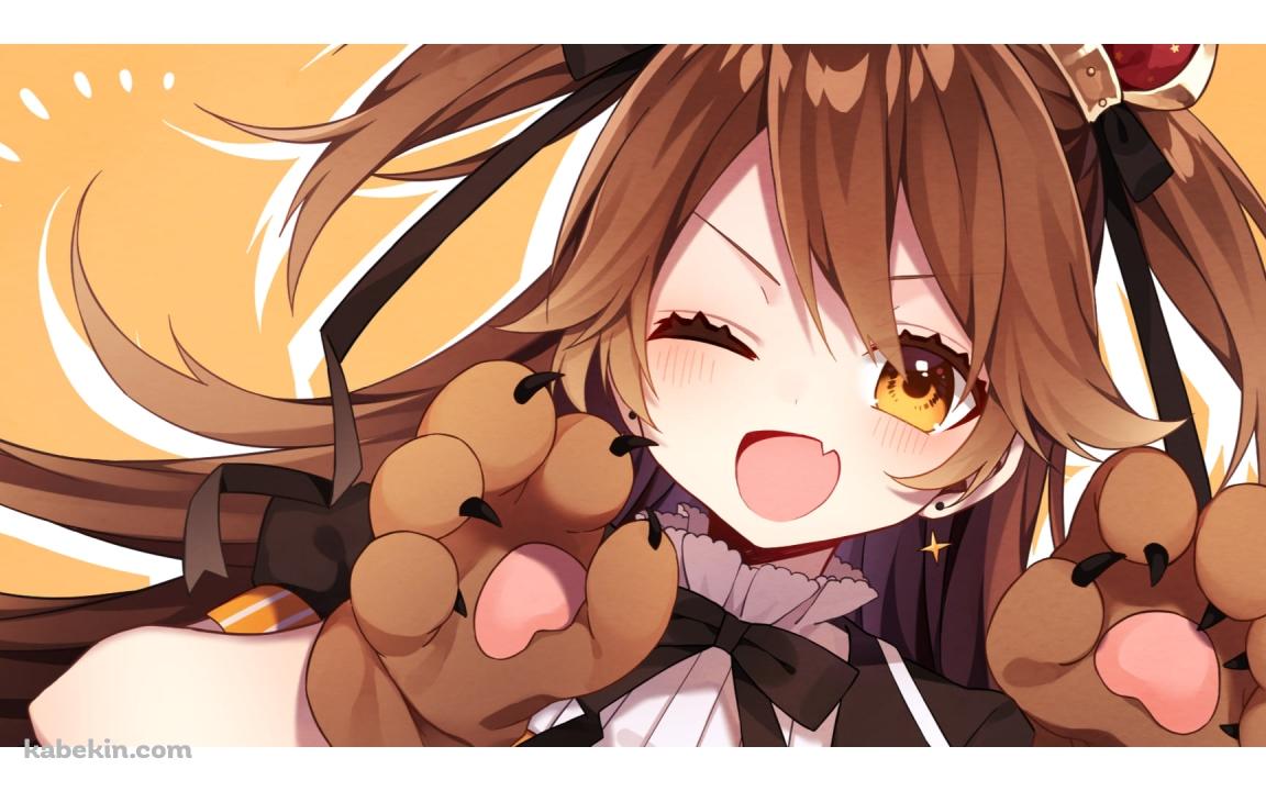 笑顔でウィンクをする獅子神レオナ / バーチャルYouTuber / Vtuberの壁紙(1152px x 720px) 高画質 PC・デスクトップ用