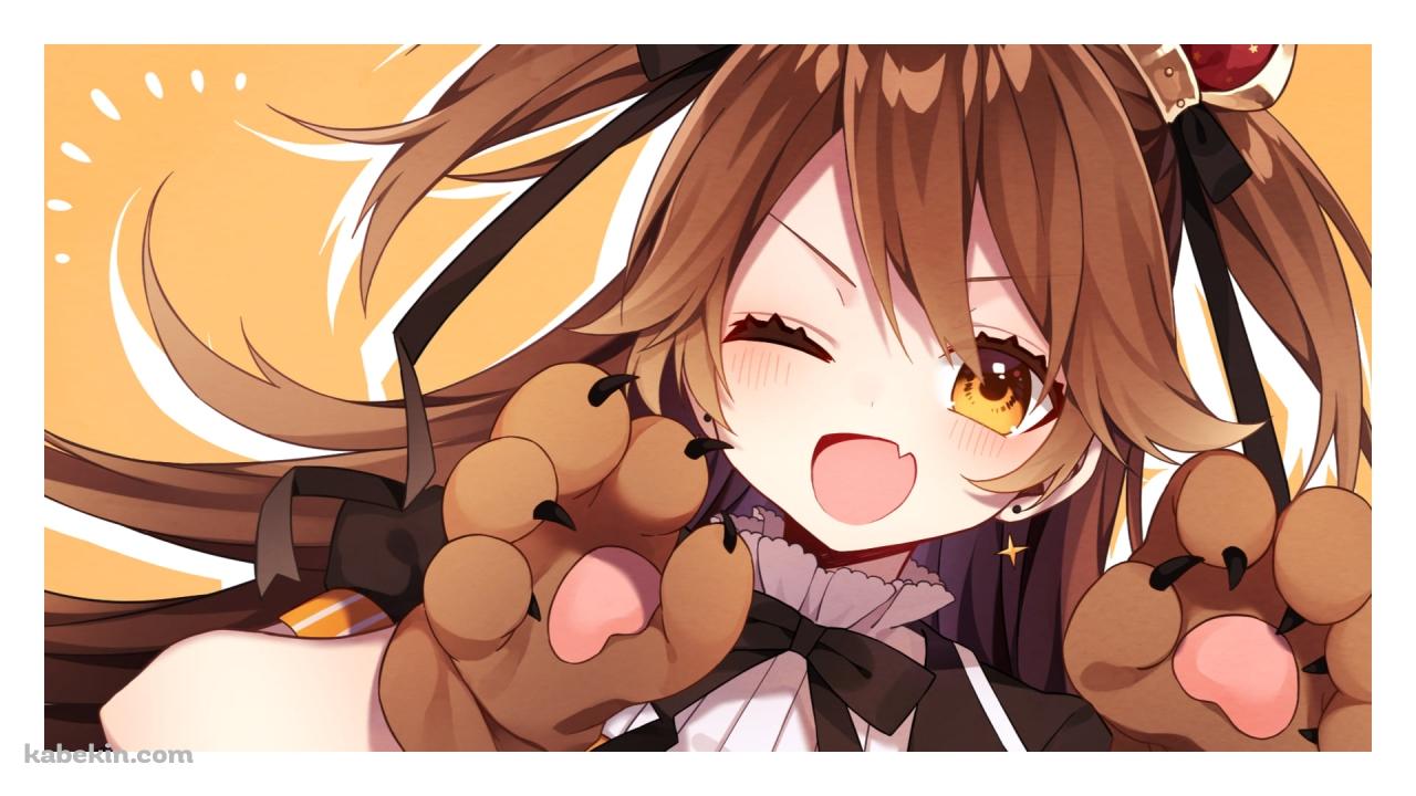 笑顔でウィンクをする獅子神レオナ / バーチャルYouTuber / Vtuberの壁紙(1280px x 720px) 高画質 PC・デスクトップ用