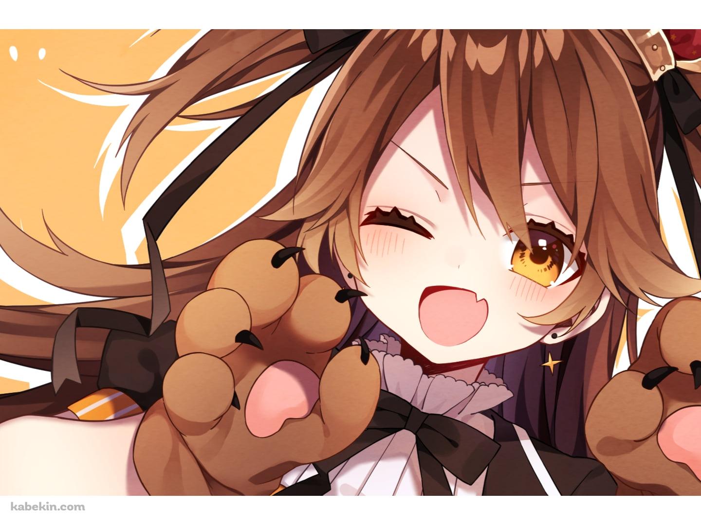 笑顔でウィンクをする獅子神レオナ / バーチャルYouTuber / Vtuberの壁紙(1440px x 1080px) 高画質 PC・デスクトップ用