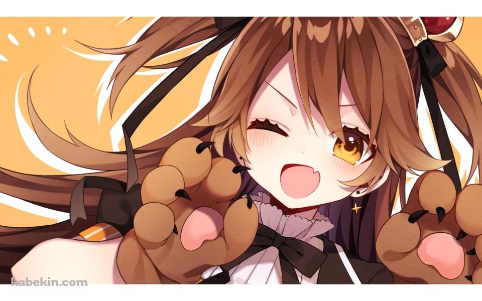 笑顔でウィンクをする獅子神レオナ / バーチャルYouTuber / Vtuberの壁紙(960px x 600px) 高画質 PC・デスクトップ用