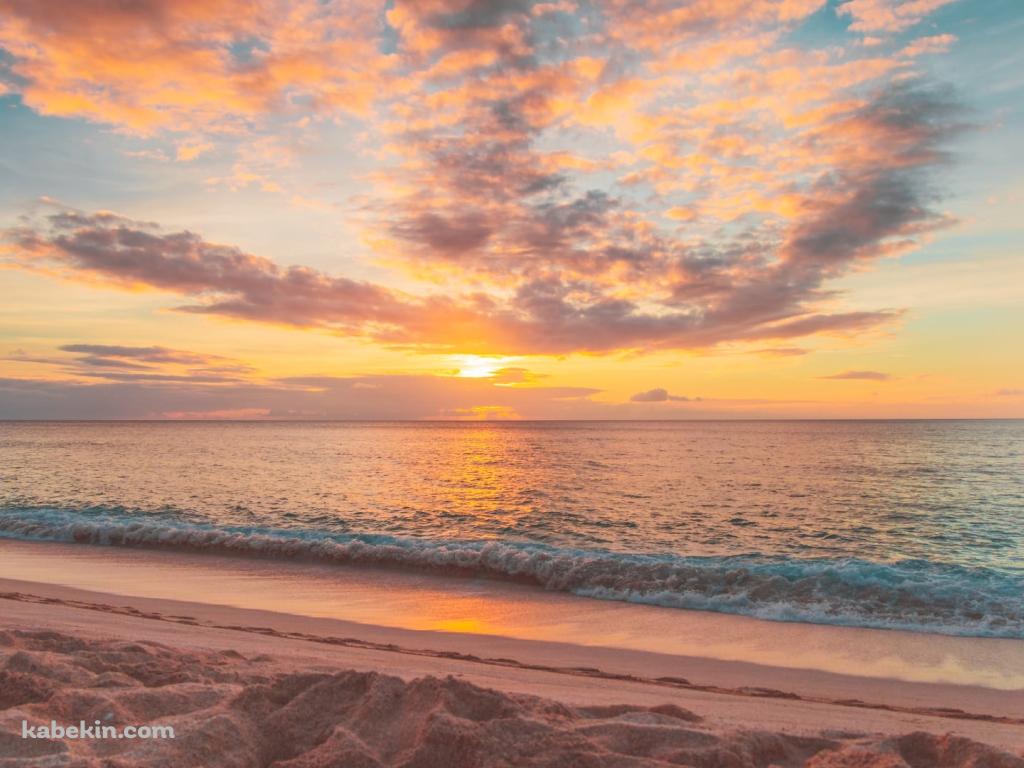 フエルテベントゥラ島 / カナリア諸島の綺麗な海 / 夕陽 / 砂浜 / ビーチの壁紙(1024px x 768px) 高画質 PC・デスクトップ用