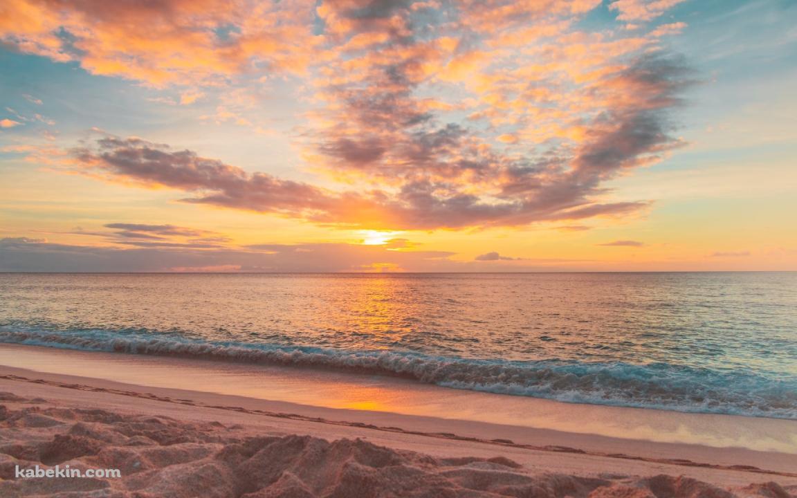 フエルテベントゥラ島 / カナリア諸島の綺麗な海 / 夕陽 / 砂浜 / ビーチの壁紙(1152px x 720px) 高画質 PC・デスクトップ用