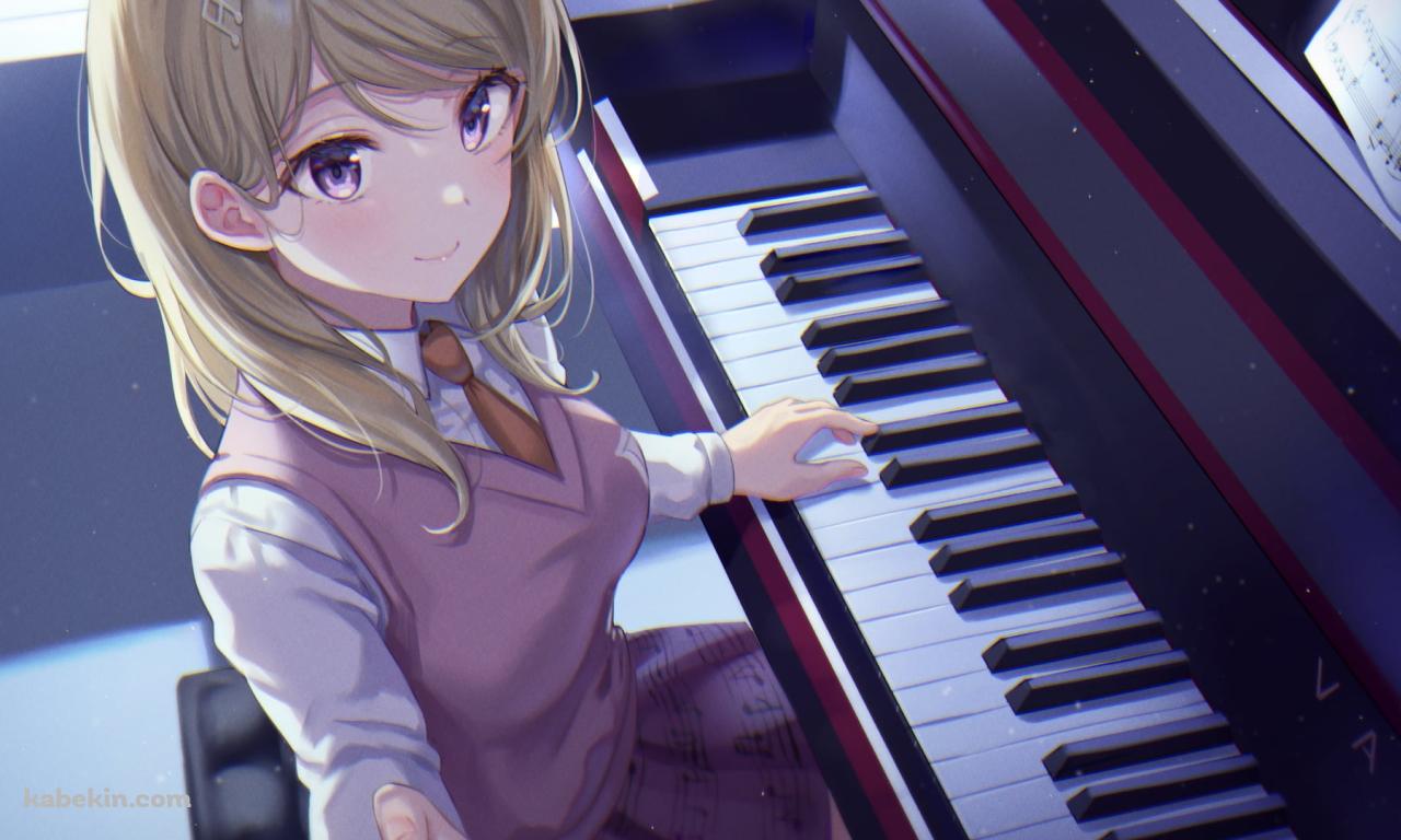 ピアノを弾く可愛い赤松楓 / ダンガンロンパ V3の壁紙(1280px x 768px) 高画質 PC・デスクトップ用