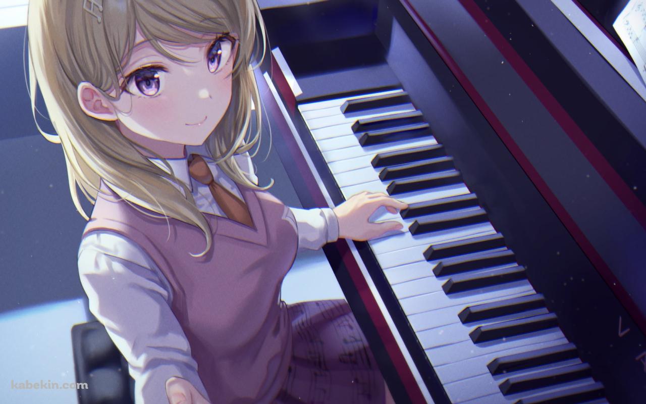 ピアノを弾く可愛い赤松楓 / ダンガンロンパ V3の壁紙(1280px x 800px) 高画質 PC・デスクトップ用
