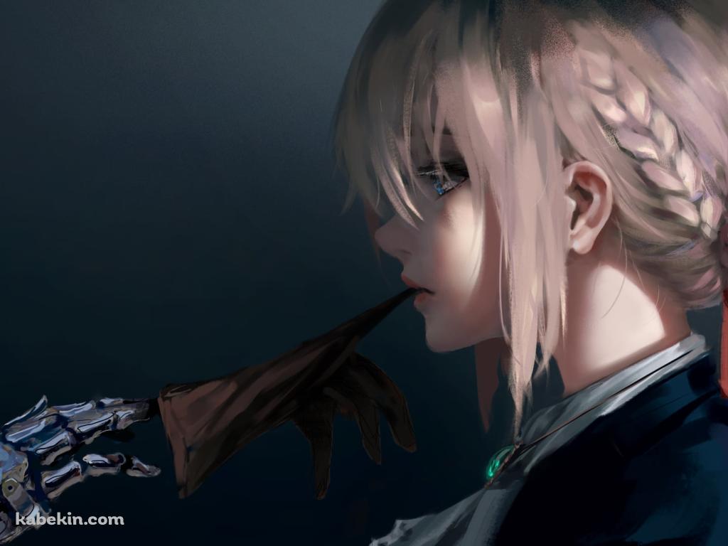 義手から手袋を外すヴァイオレット・エヴァーガーデンの壁紙(1024px x 768px) 高画質 PC・デスクトップ用
