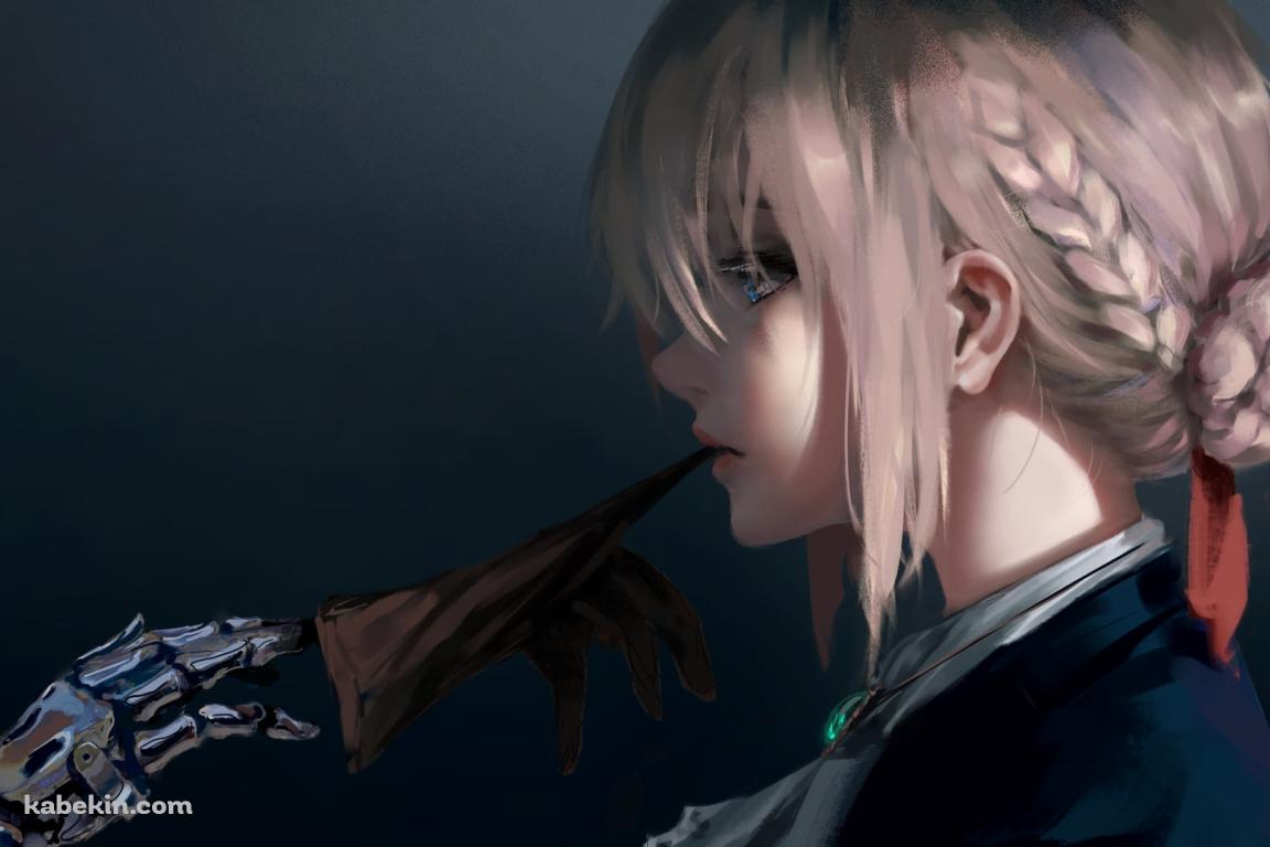 義手から手袋を外すヴァイオレット・エヴァーガーデンの壁紙(1152px x 768px) 高画質 PC・デスクトップ用