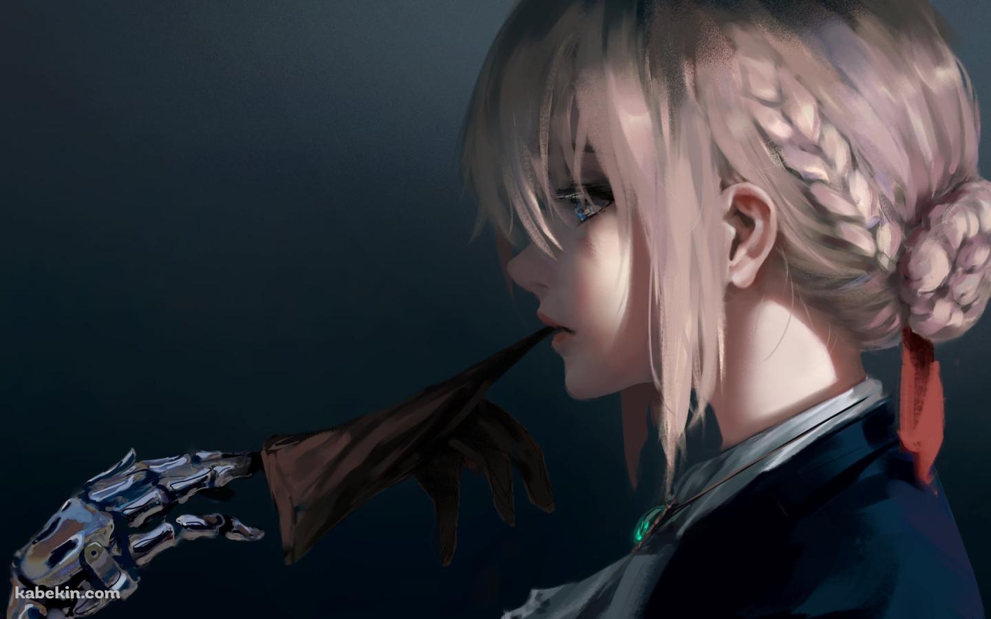 義手から手袋を外すヴァイオレット・エヴァーガーデンの壁紙(1440px x 900px) 高画質 PC・デスクトップ用