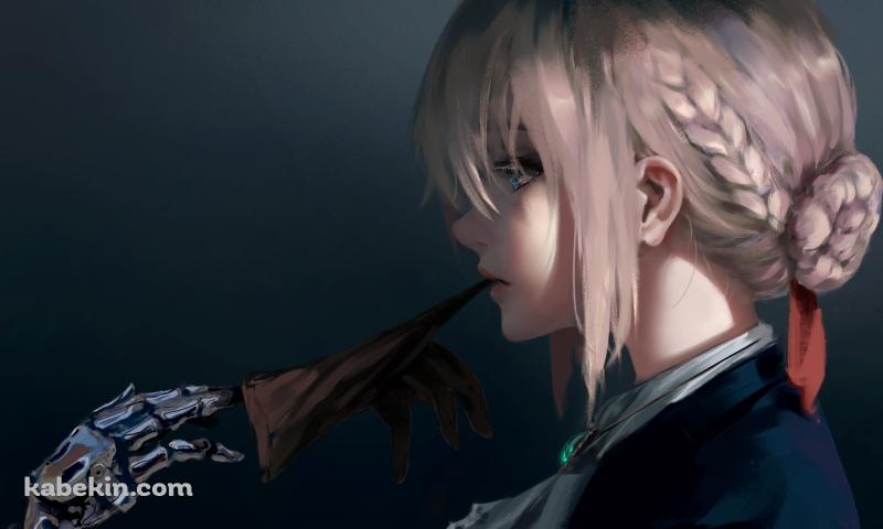 義手から手袋を外すヴァイオレット・エヴァーガーデンの壁紙(800px x 480px) 高画質 PC・デスクトップ用
