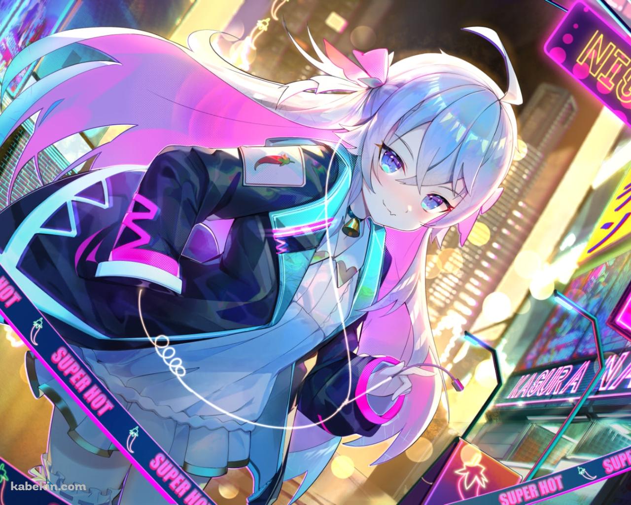 街を徘徊する神楽七奈 / バーチャルYouTuber / Vtuberの壁紙(1280px x 1024px) 高画質 PC・デスクトップ用