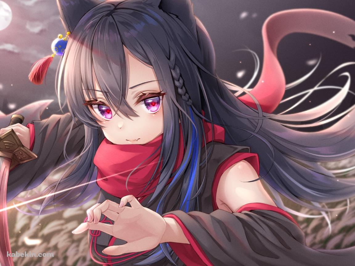 笑顔で剣を構える一ノ瀬うるは / ぶいすぽっ! / バーチャルYouTuber / Vtuberの壁紙(1152px x 864px) 高画質 PC・デスクトップ用