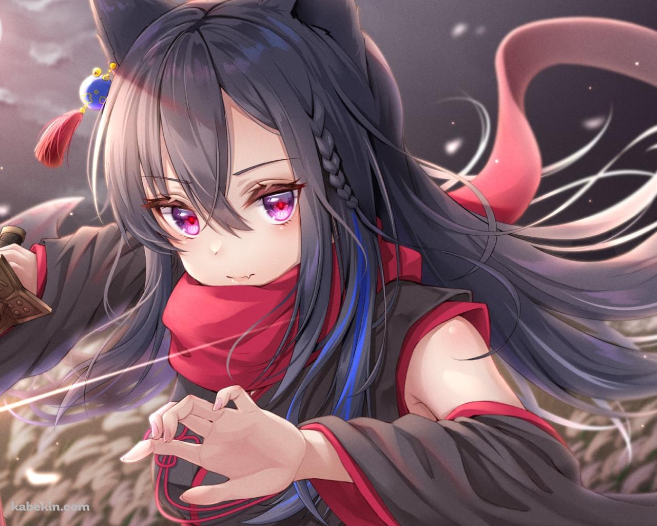 笑顔で剣を構える一ノ瀬うるは / ぶいすぽっ! / バーチャルYouTuber / Vtuberの壁紙(1280px x 1024px) 高画質 PC・デスクトップ用