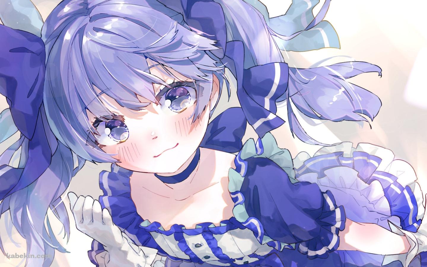 紫のドレスを着た可愛い勇気ちひろ / ホロライブ / バーチャルYouTuber / Vtuberの壁紙(1440px x 900px) 高画質 PC・デスクトップ用