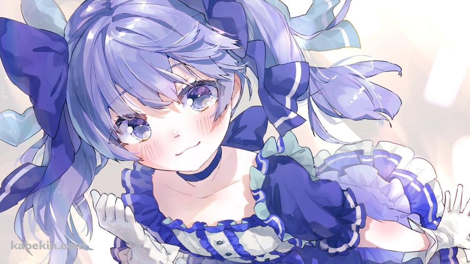 紫のドレスを着た可愛い勇気ちひろ / ホロライブ / バーチャルYouTuber / Vtuberの壁紙(960px x 540px) 高画質 PC・デスクトップ用