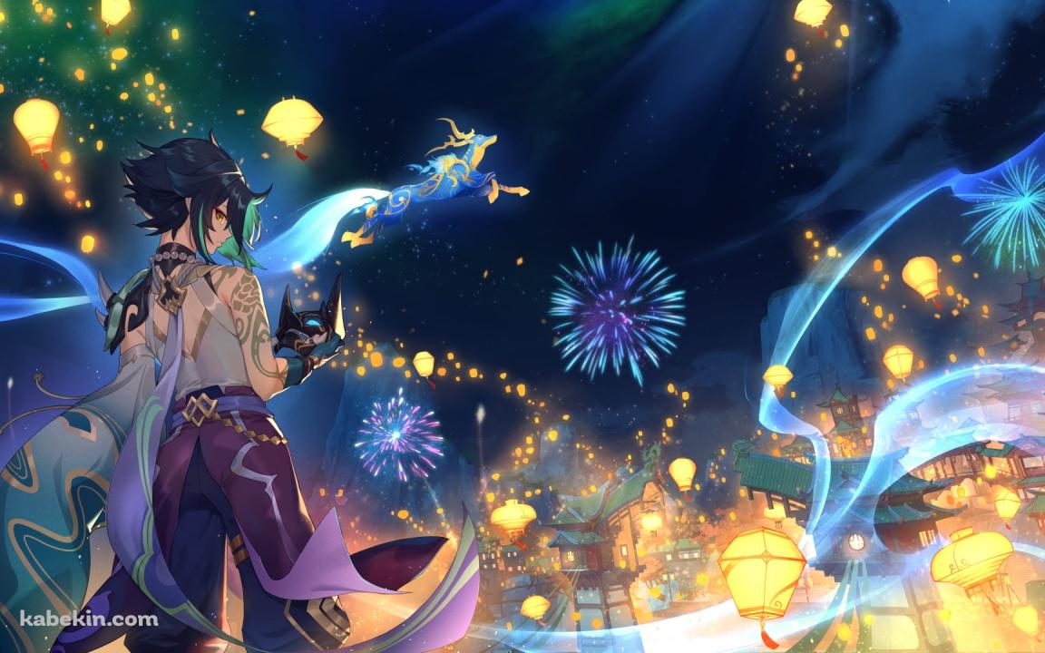 こちらに振り返る魈 / Skybracer / 原神の壁紙(1152px x 720px) 高画質 PC・デスクトップ用