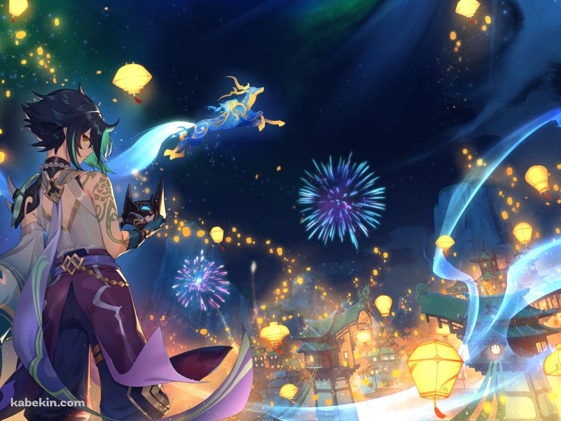 こちらに振り返る魈 / Skybracer / 原神の壁紙(1152px x 864px) 高画質 PC・デスクトップ用