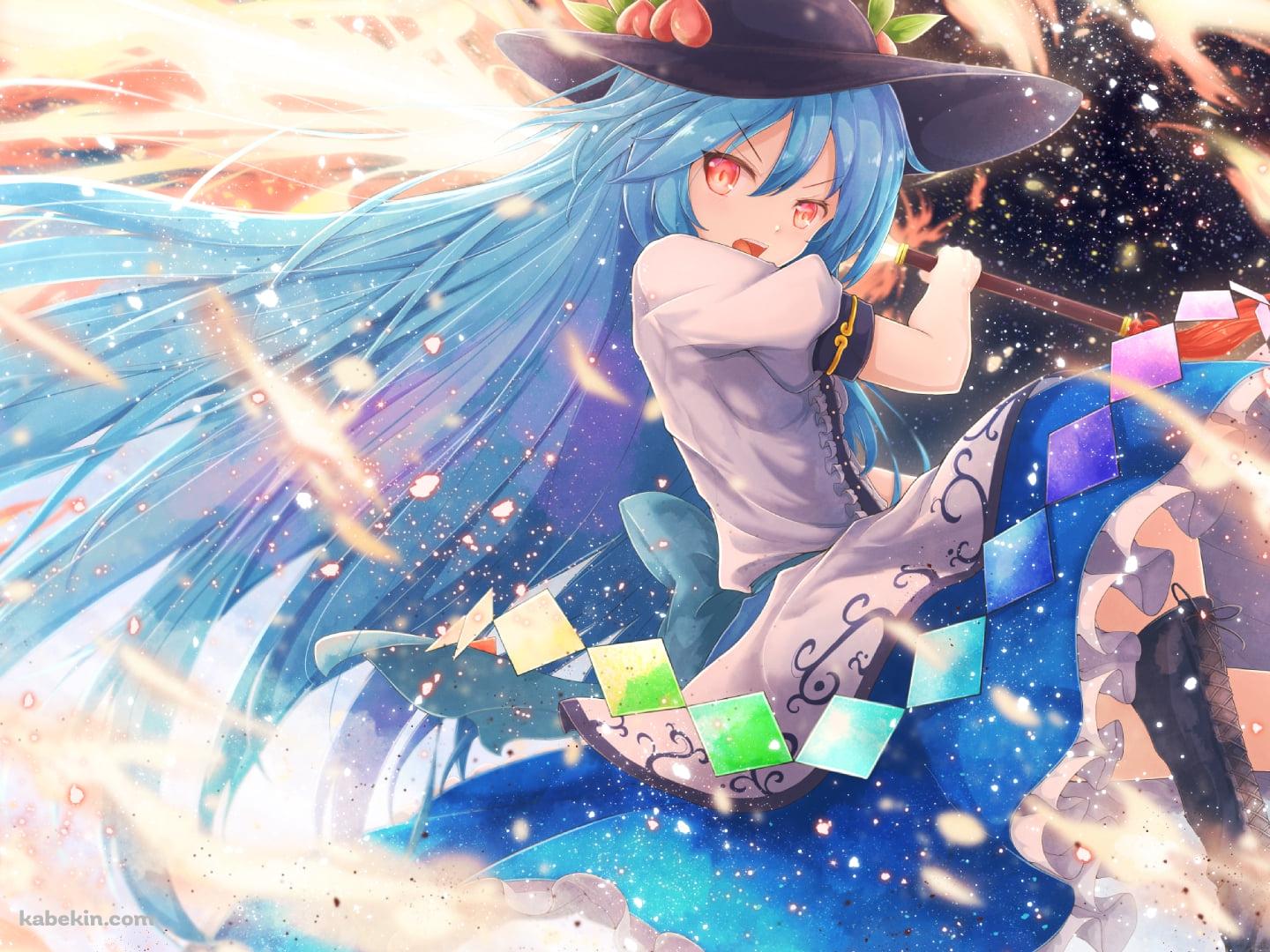 炎の剣を振るう比那名居天子（ひななゐてんし） / てんこ / 東方の壁紙(1440px x 1080px) 高画質 PC・デスクトップ用