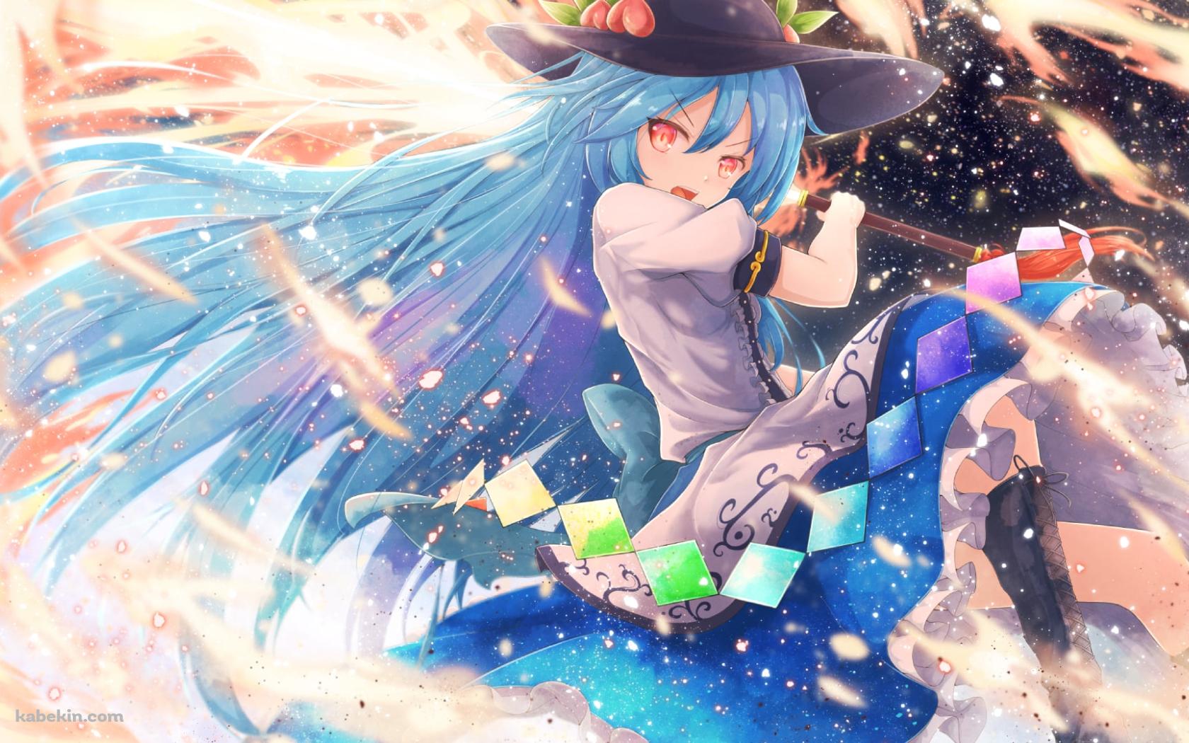 炎の剣を振るう比那名居天子（ひななゐてんし） / てんこ / 東方の壁紙(1680px x 1050px) 高画質 PC・デスクトップ用