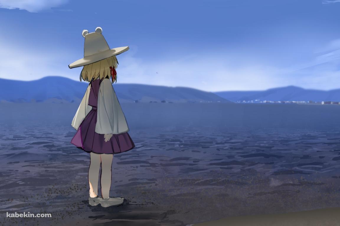 干潟に佇む洩矢諏訪子 (もりやすわこ) / 東方の壁紙(1152px x 768px) 高画質 PC・デスクトップ用
