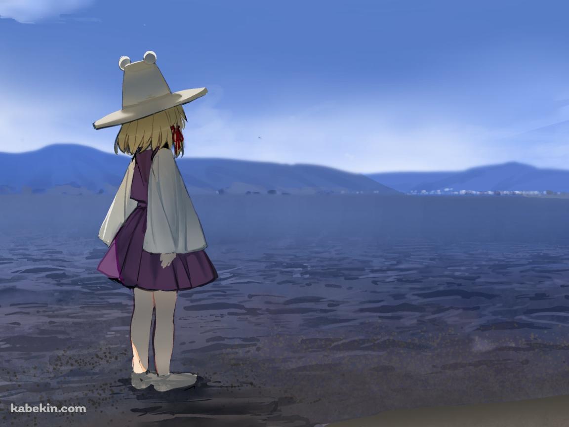 干潟に佇む洩矢諏訪子 (もりやすわこ) / 東方の壁紙(1152px x 864px) 高画質 PC・デスクトップ用
