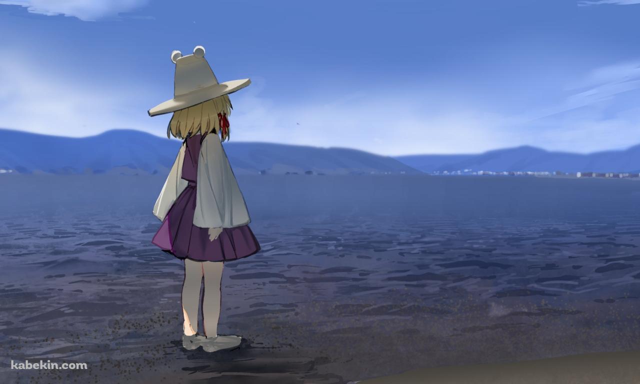 干潟に佇む洩矢諏訪子 (もりやすわこ) / 東方の壁紙(1280px x 768px) 高画質 PC・デスクトップ用