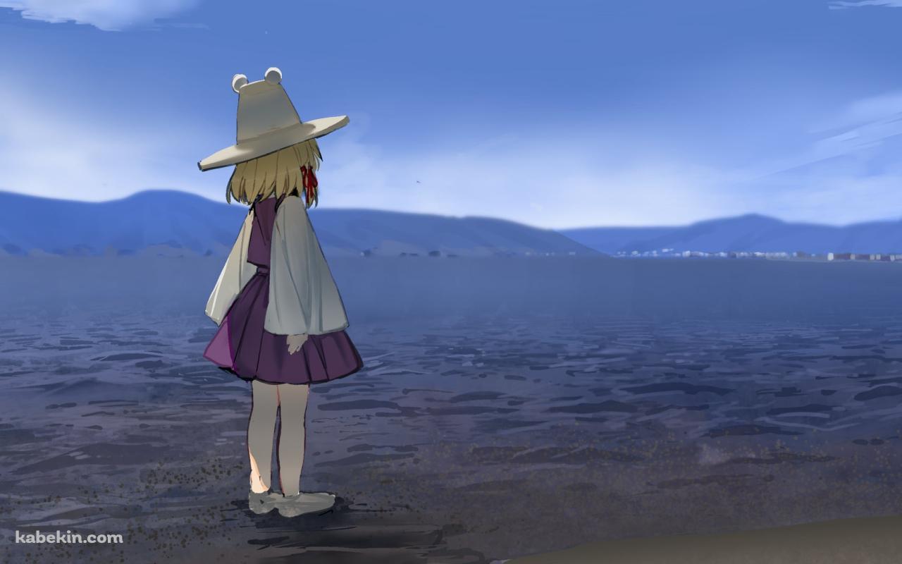 干潟に佇む洩矢諏訪子 (もりやすわこ) / 東方の壁紙(1280px x 800px) 高画質 PC・デスクトップ用