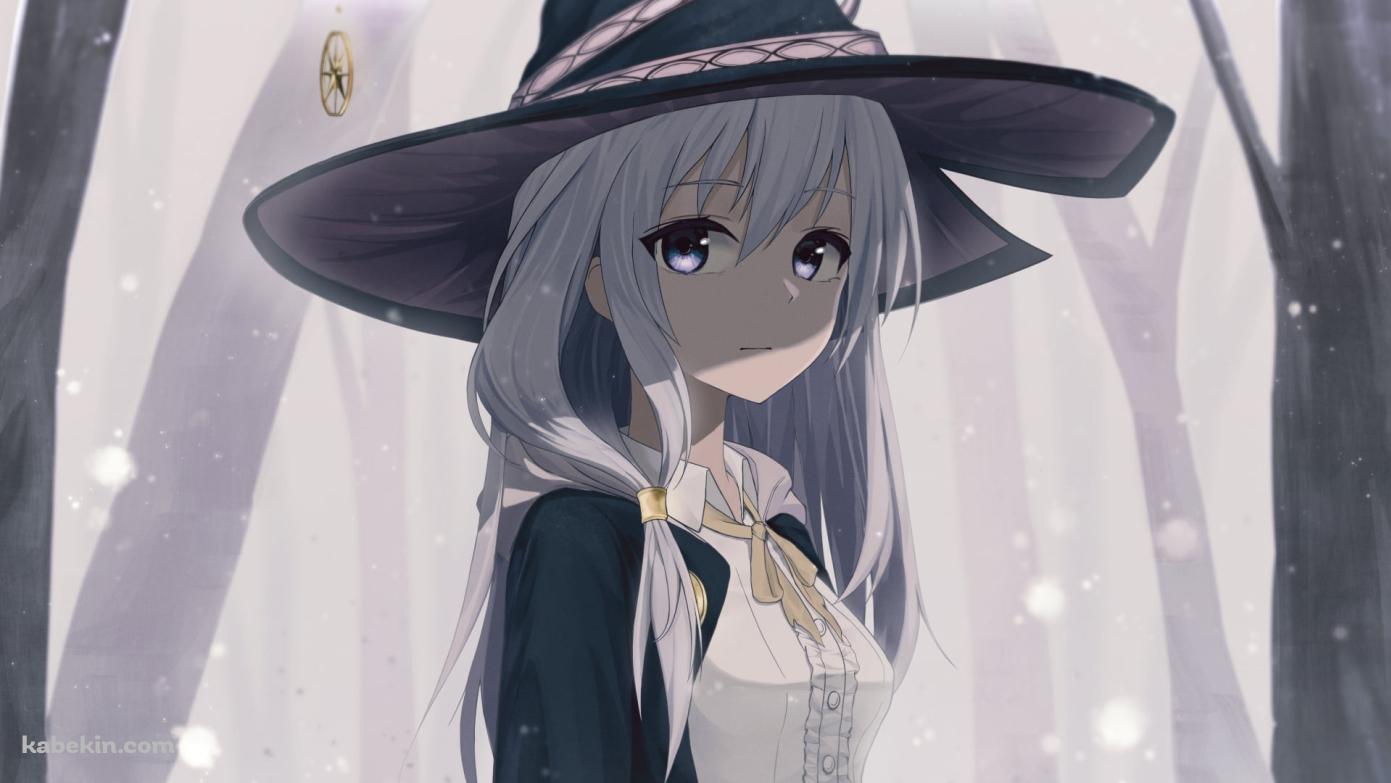 こちらを見つめるイレイナ / 雪が降る森 / 魔女の旅々の壁紙(1391px x 783px) 高画質 PC・デスクトップ用