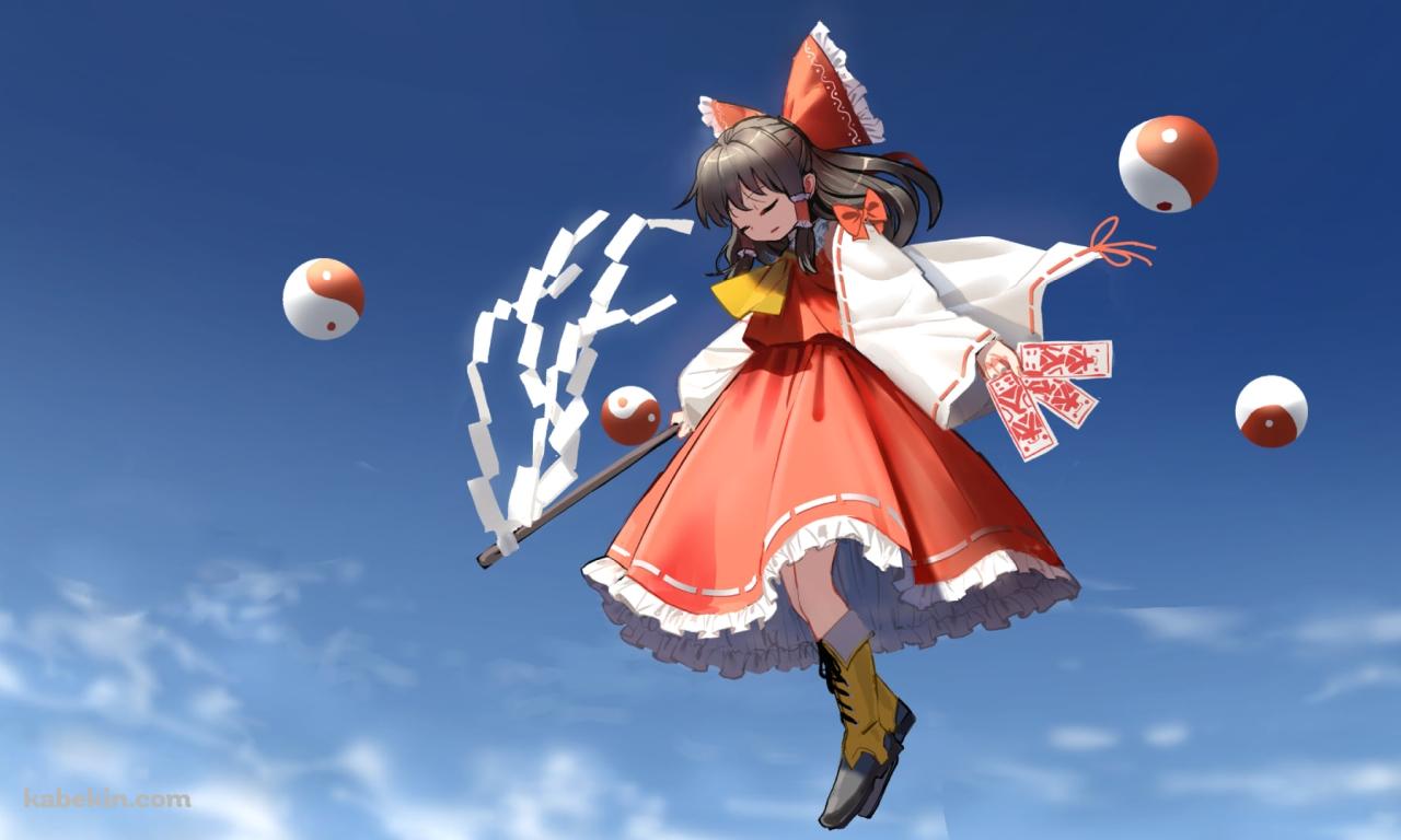 空飛ぶ博麗霊夢 / 東方の壁紙(1280px x 768px) 高画質 PC・デスクトップ用