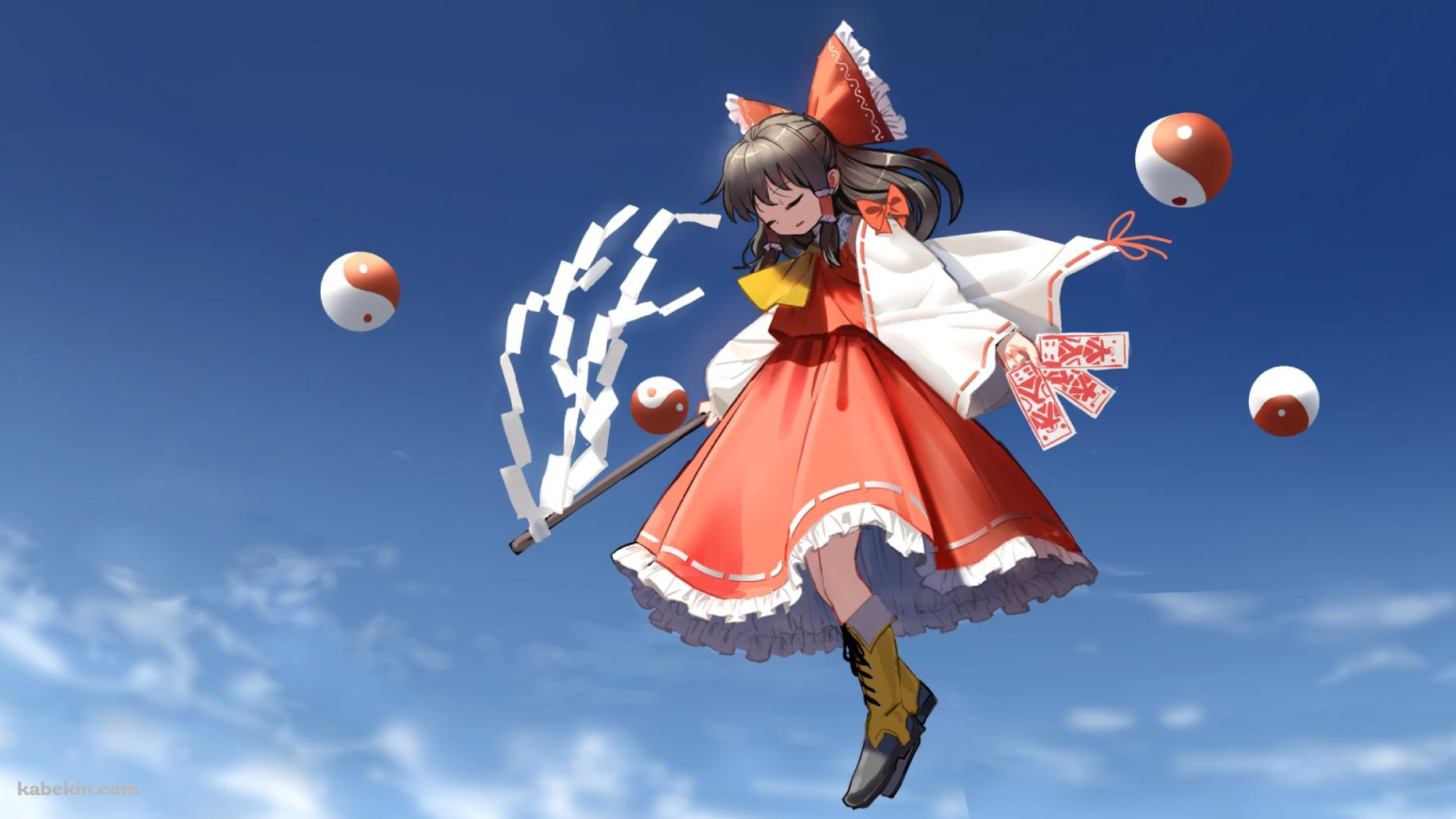 空飛ぶ博麗霊夢 / 東方の壁紙(1829px x 1029px) 高画質 PC・デスクトップ用