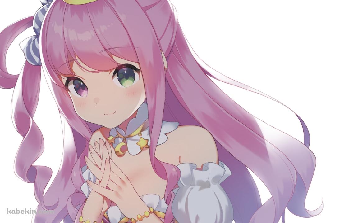 両手を合わせて微笑む可愛い姫森ルーナ / ホロライブ / バーチャルYouTuber / Vtuberの壁紙(1152px x 720px) 高画質 PC・デスクトップ用