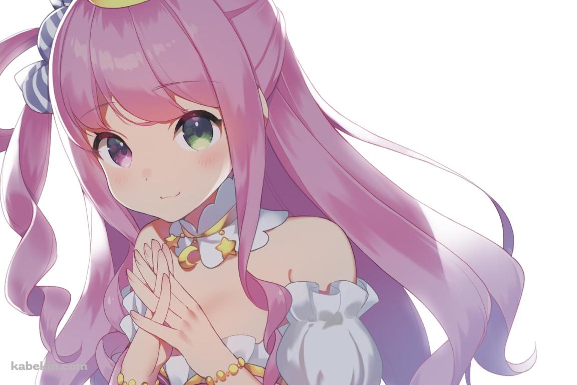 両手を合わせて微笑む可愛い姫森ルーナ / ホロライブ / バーチャルYouTuber / Vtuberの壁紙(1152px x 768px) 高画質 PC・デスクトップ用