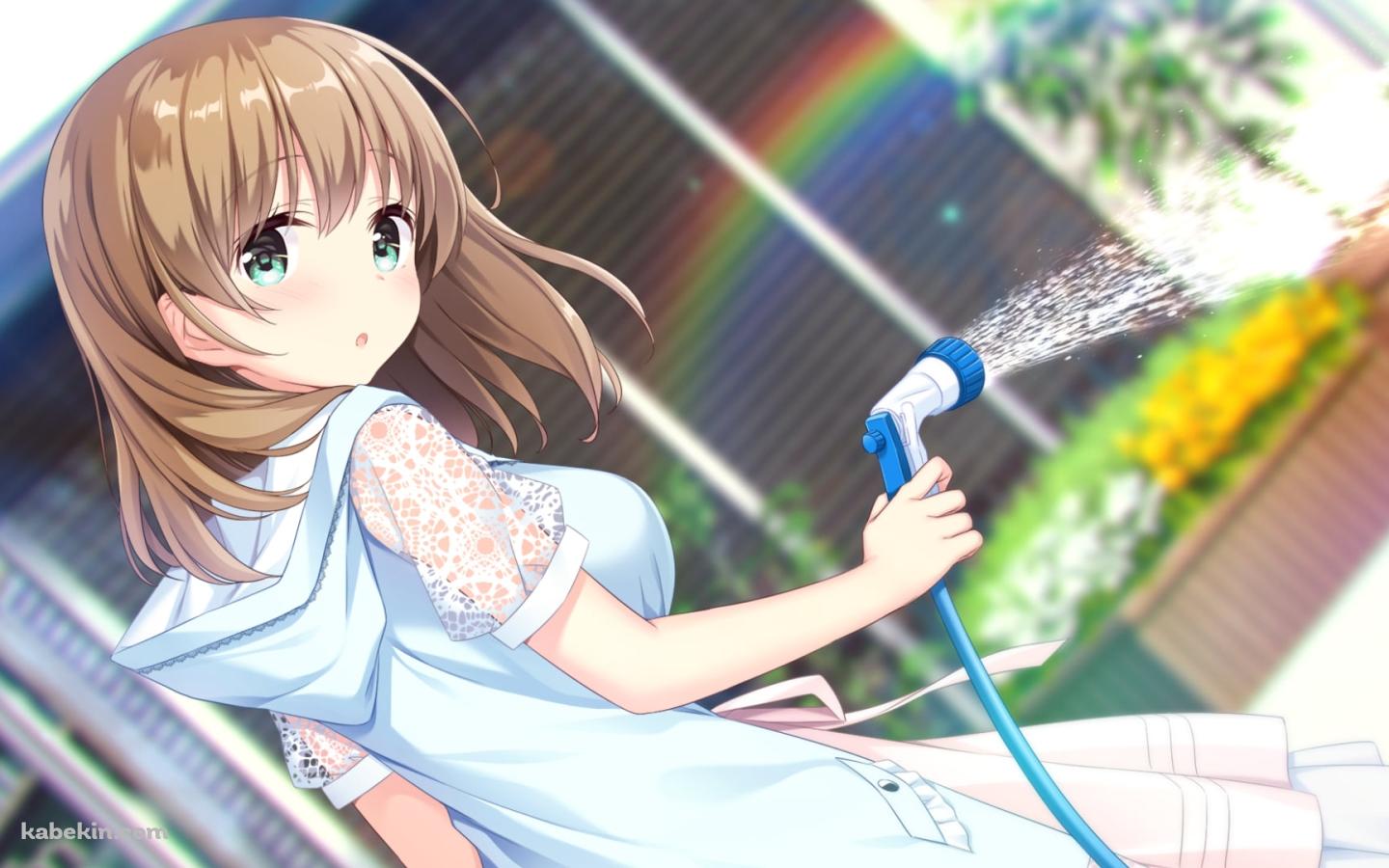 ホースで花に水をやる可愛い新田 忍 / アインシュタインより愛を込めての壁紙(1440px x 900px) 高画質 PC・デスクトップ用