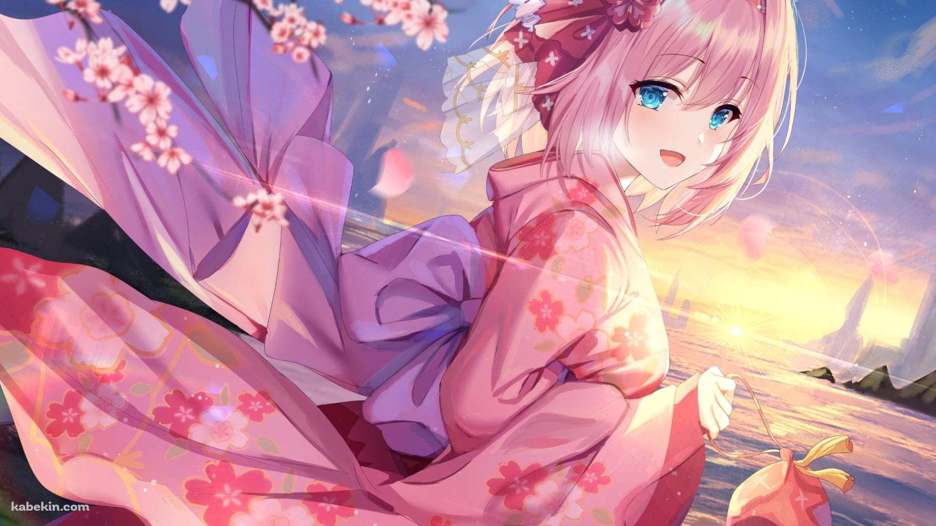 海沿いの場所で微笑むユイ / プリンセスコネクト!re:diveの壁紙(1829px x 1029px) 高画質 PC・デスクトップ用