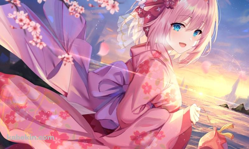 海沿いの場所で微笑むユイ / プリンセスコネクト!re:diveの壁紙(800px x 480px) 高画質 PC・デスクトップ用