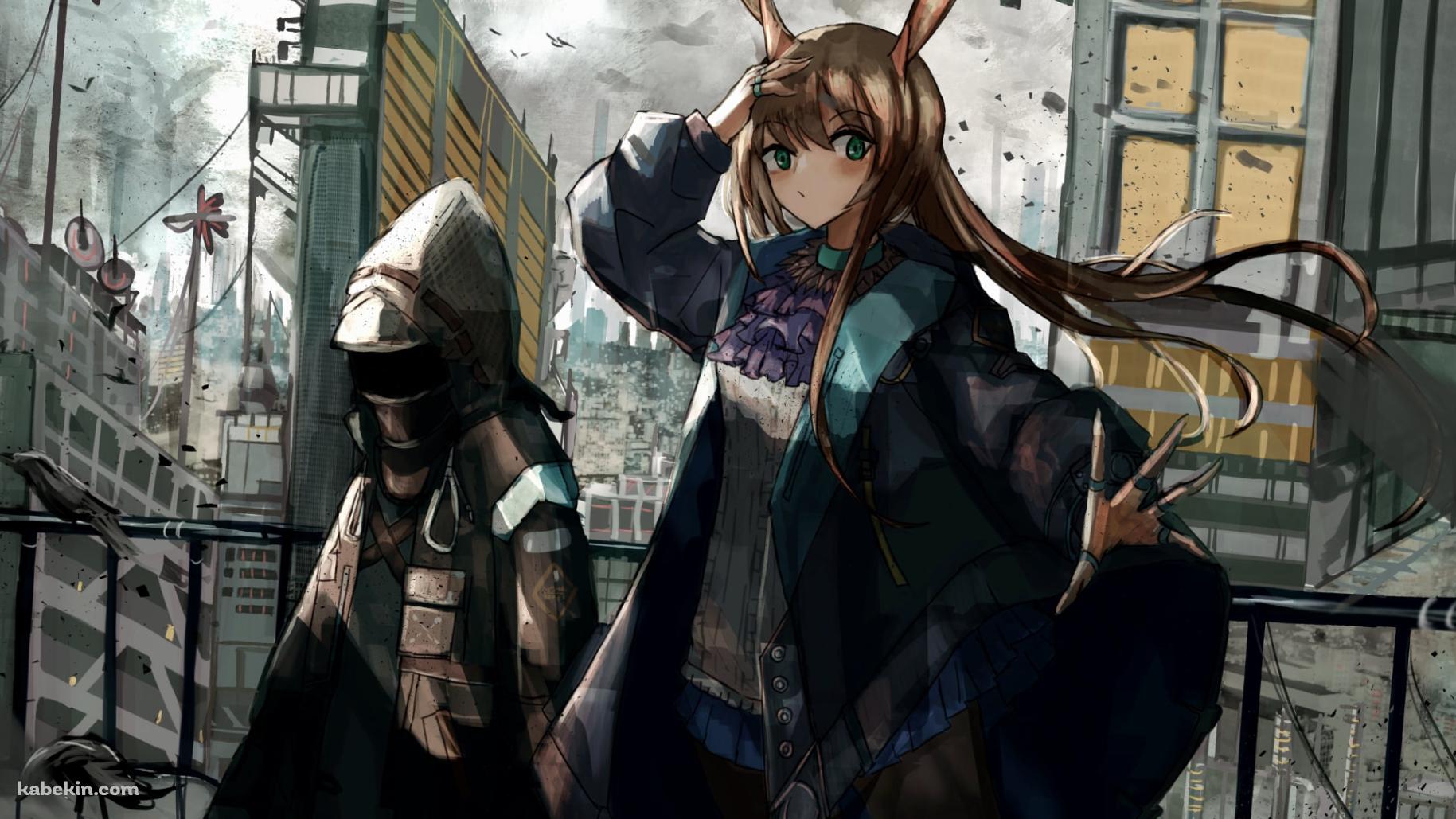 街中に佇むアーミヤとドクター / アークナイツの壁紙(1829px x 1029px) 高画質 PC・デスクトップ用