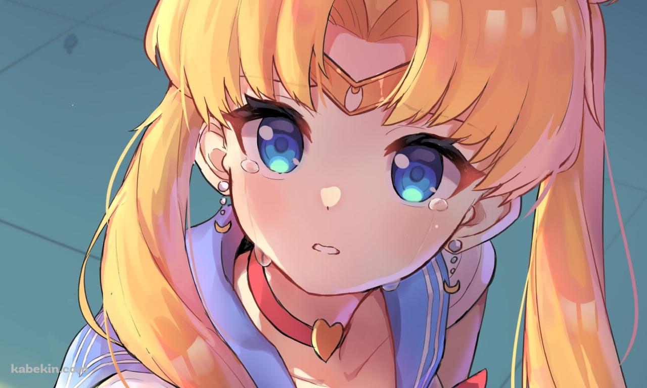 涙する月野うさぎ / セーラームーン / ファンアート / イラストの壁紙(1280px x 768px) 高画質 PC・デスクトップ用
