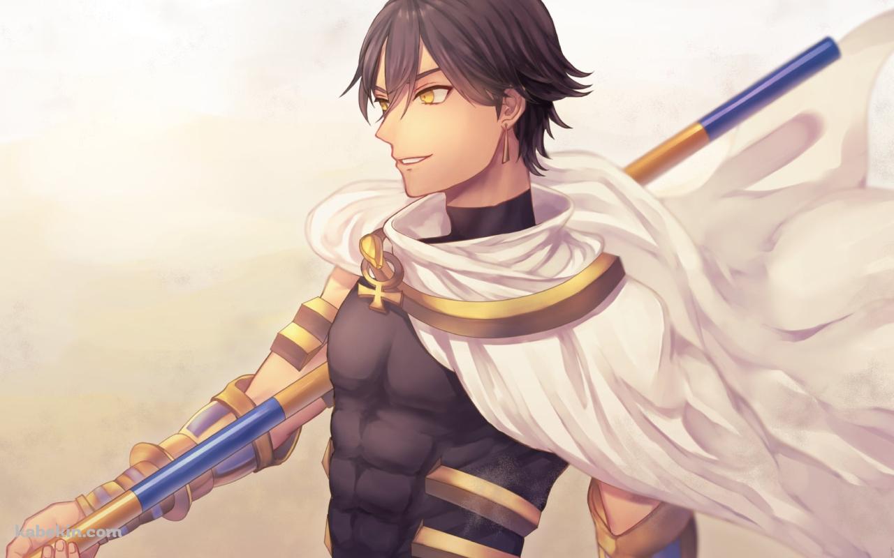 青と黄色の武器を持つオジマンディアス / fate/grand orderの壁紙(1280px x 800px) 高画質 PC・デスクトップ用