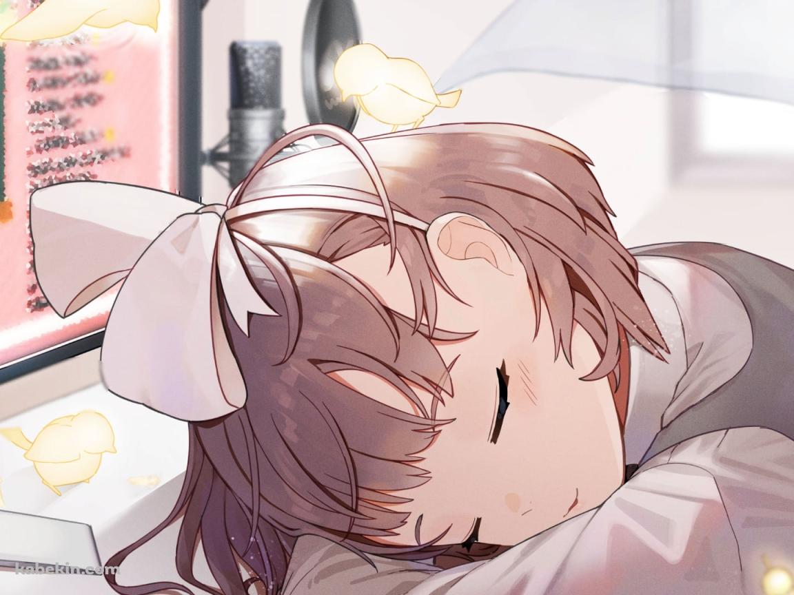 机の上で居眠りする可愛い飛鳥ひな / にじさんじ / バーチャルYouTuber / Vtuberの壁紙(1152px x 864px) 高画質 PC・デスクトップ用