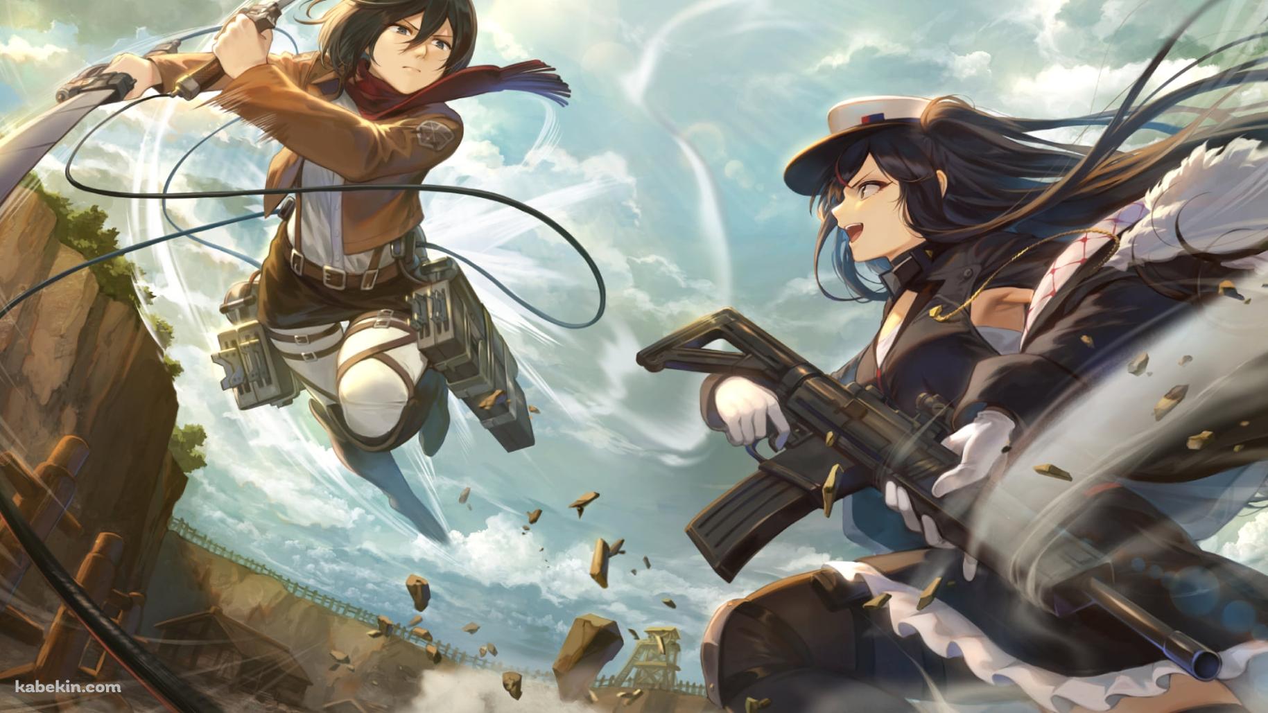 2刀流のかっこいいミカサ・アッカーマン / 戦闘 / 進撃の巨人の壁紙(1829px x 1029px) 高画質 PC・デスクトップ用