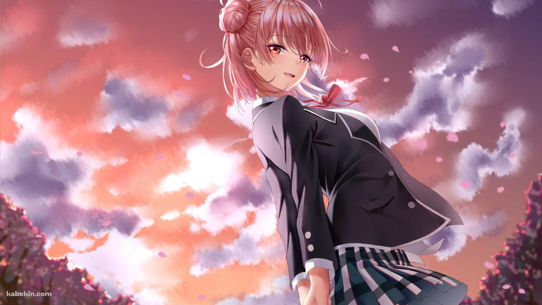 夕暮れ、後ろ手を組む由比ヶ浜結衣 / やはり俺の青春ラブコメはまちがっている。の壁紙(1829px x 1029px) 高画質 PC・デスクトップ用