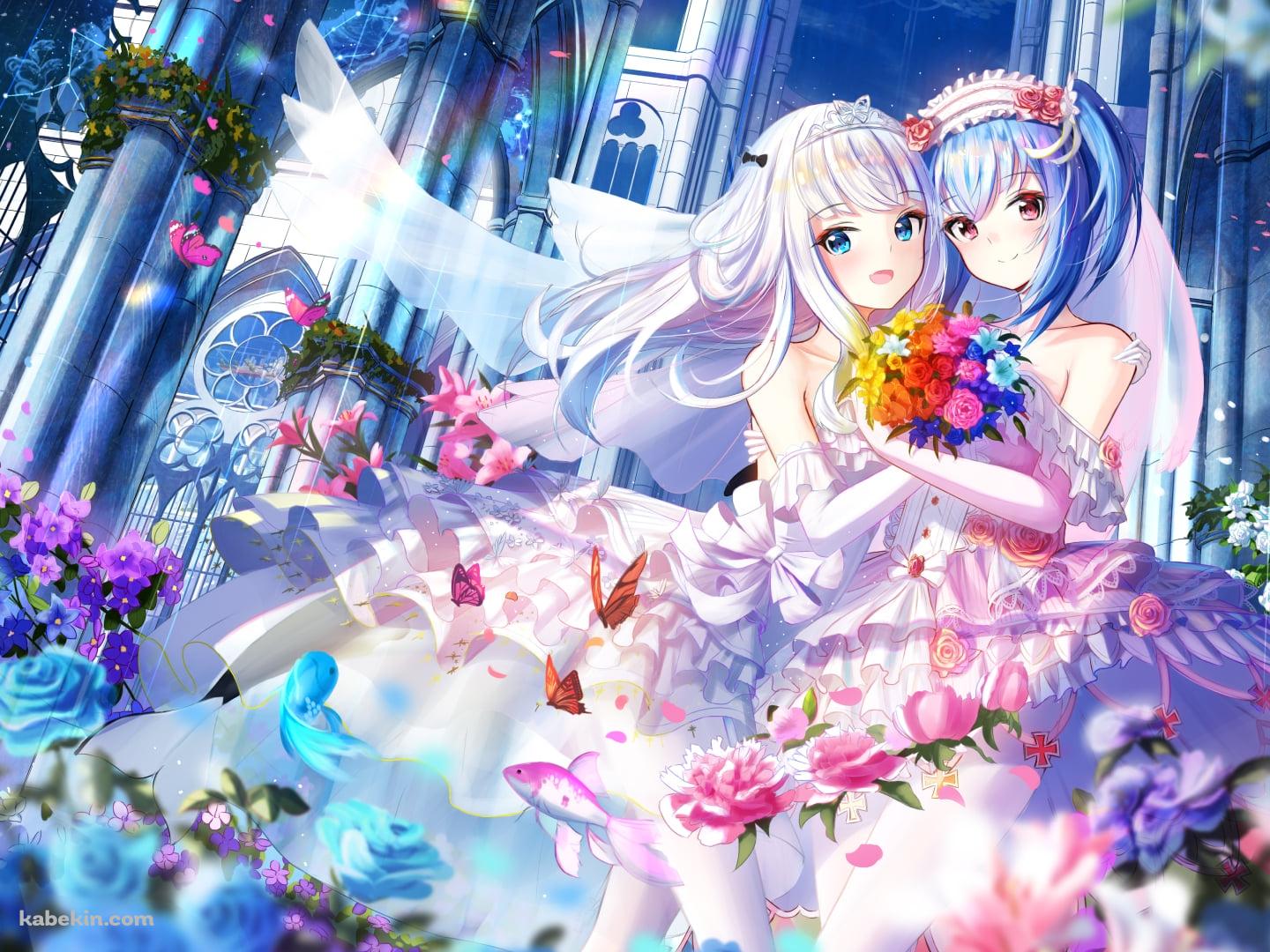 ウェディングドレスを着たプリンツ・オイゲン / 戦艦少女Rの壁紙(1440px x 1080px) 高画質 PC・デスクトップ用