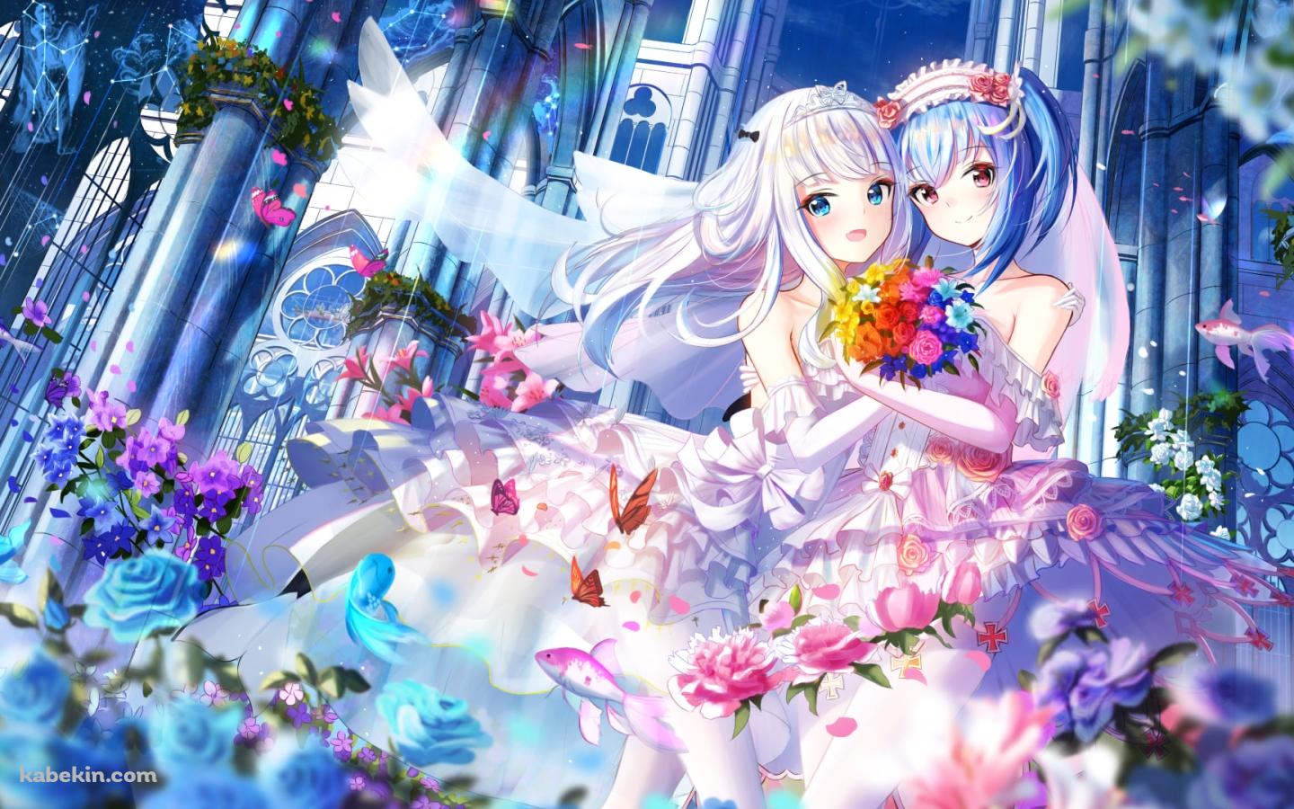 ウェディングドレスを着たプリンツ・オイゲン / 戦艦少女Rの壁紙(1440px x 900px) 高画質 PC・デスクトップ用