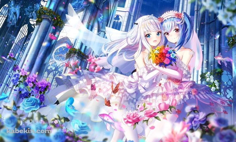ウェディングドレスを着たプリンツ・オイゲン / 戦艦少女Rの壁紙(800px x 480px) 高画質 PC・デスクトップ用