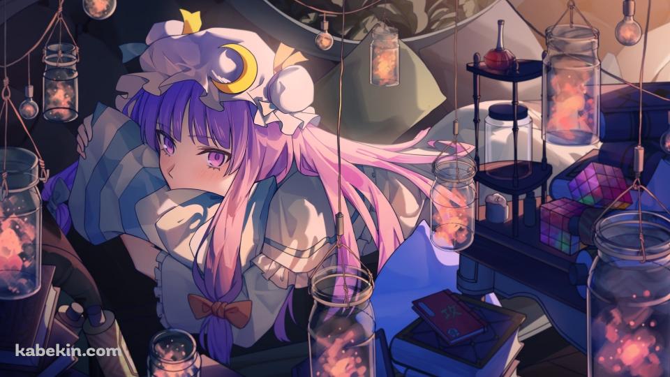 枕を抱えるパチュリー・ノーレッジ / 東方 / 東方ロストワードの壁紙(960px x 540px) 高画質 PC・デスクトップ用
