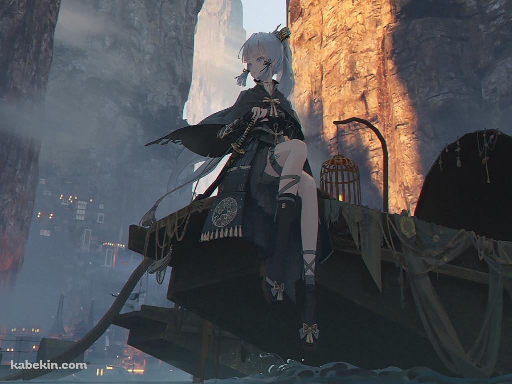 船に乗った神里綾華 / 原神の壁紙(1024px x 768px) 高画質 PC・デスクトップ用