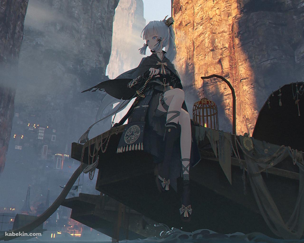 船に乗った神里綾華 / 原神の壁紙(1280px x 1024px) 高画質 PC・デスクトップ用